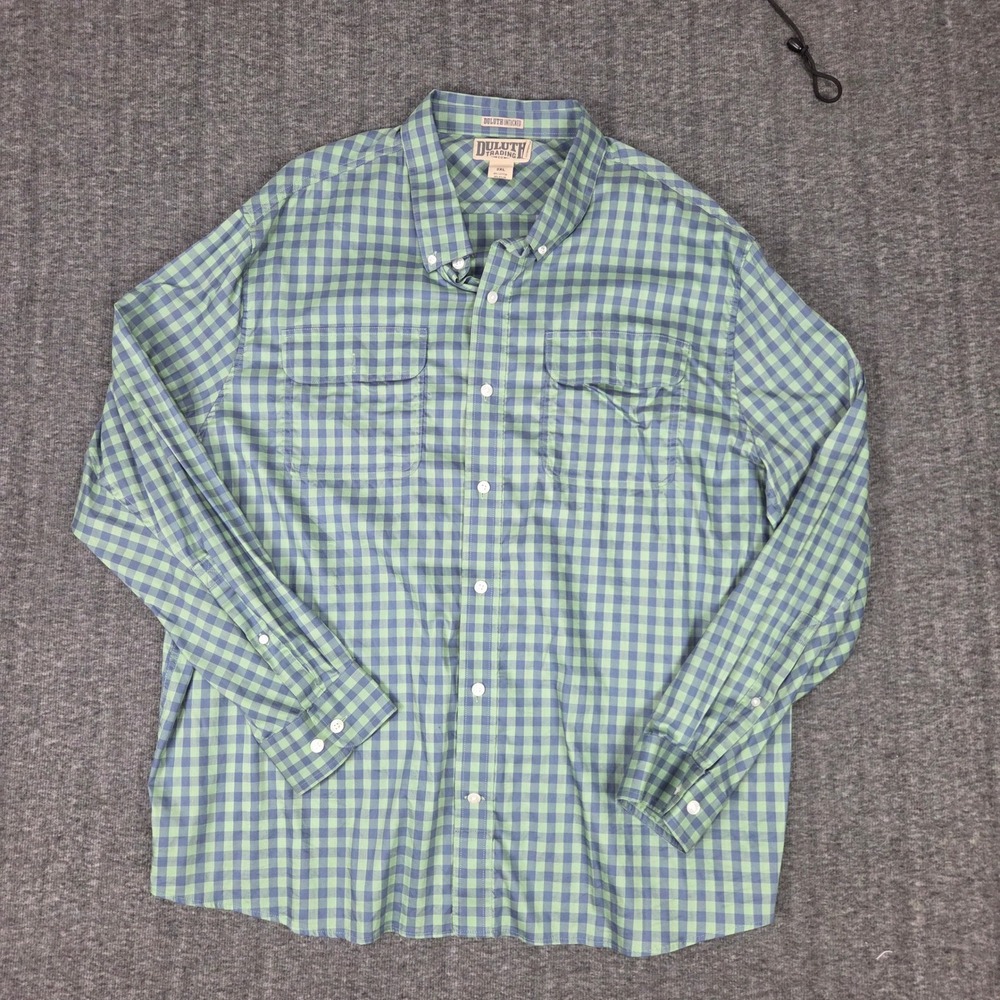 Duluth Trading Co Shirt Men 2X Untucked Standard Fit Soft Skills Gingham